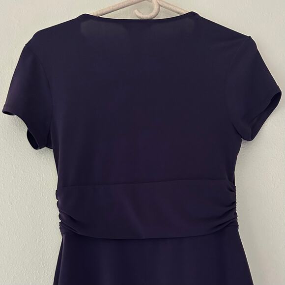 Vintage George stretch babydoll ruched waist peplum wrap 90s Y2K retro stretch S - Picture 8 of 9